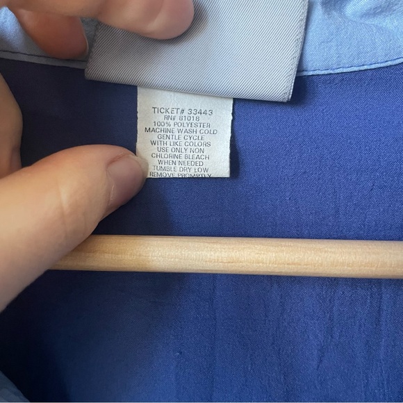 Vintage Blair Blue Floral Embroidered‎ Windbreaker - Womens Size Large - Picture 4 of 10